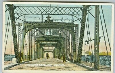 Bay City MI Crossing the Third Street Bridge 1916