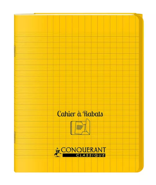 Cahier à rabats 17x22-48 pages - Séyès - Polypro jaune