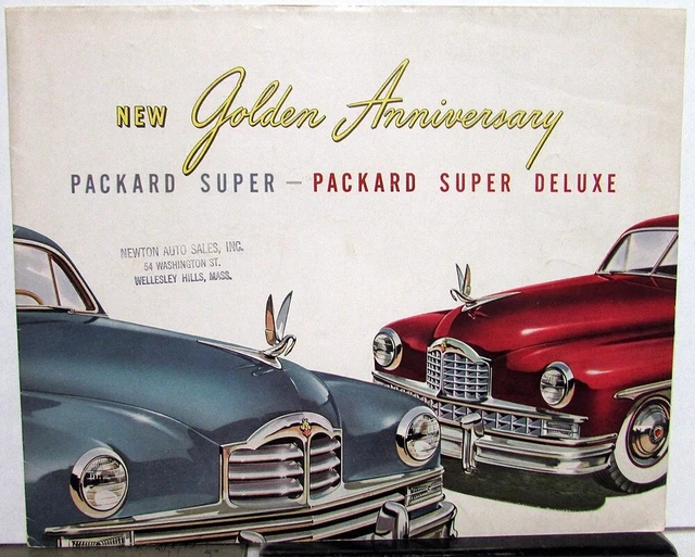 1949 Packard Super DeLuxe Dealer Color Sales Brochure Folder Golden Anniversary