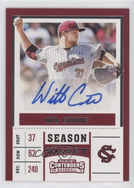 2017 Panini Elite Extra Edition College Tickets Wil Crowe #CT-WC Auto