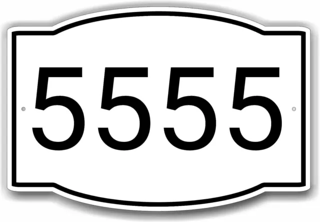 White and Black House Number Aluminum Composite Sign