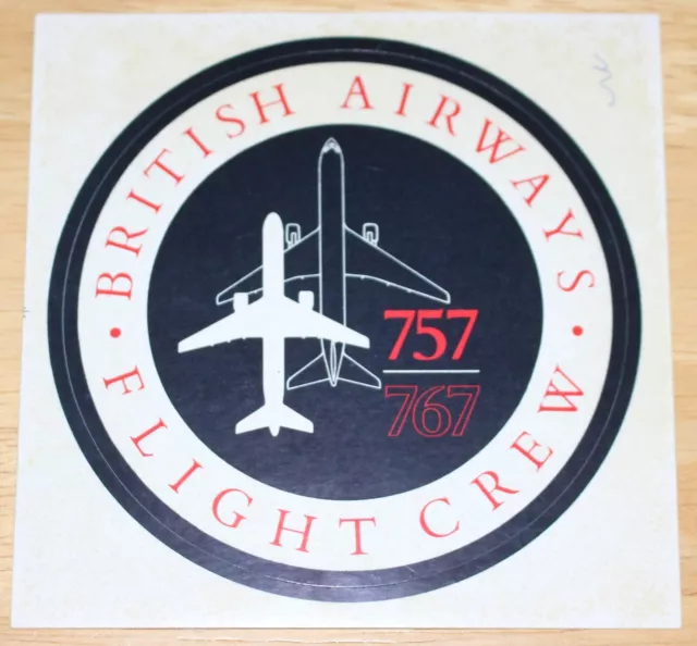 British Airways Boeing 757 & 767 Flight Crew Airline Sticker