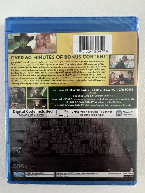 WICKED - (BLU-RAY + Digital Code, 2025) New Release $22.37 - PicClick CA