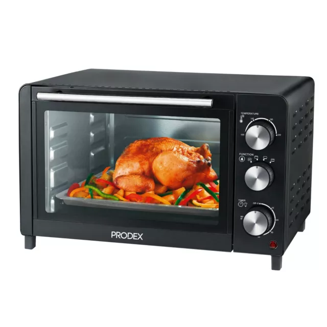 Black Mini Oven & Grill for Counter Top, 23 Litre, 1500W, Prodex PX7023B