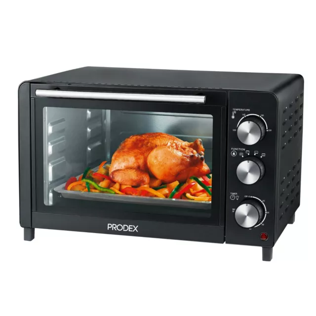 BLACK MINI OVEN & Grill for Counter Top, 23 Litre, 1500W, Prodex