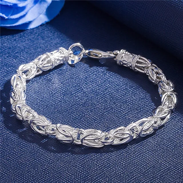 925 sterling silver bracelet Men women rope chain 925 silver filled bracelet
