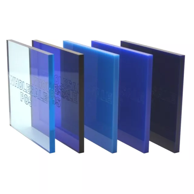 Blue Colour, Tinted & Mirror Perspex® Acrylic Plastic Sheets 3mm & 5mm Thickness