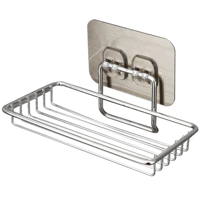 Stainless Steel Soap Box Wall Mounted Draining Bathroom Laundry Soap Shelf Tray