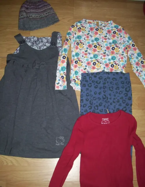Girl's bundle clothing.Age 5-6 years.Tops,school dress,leggings hat.Free Postage