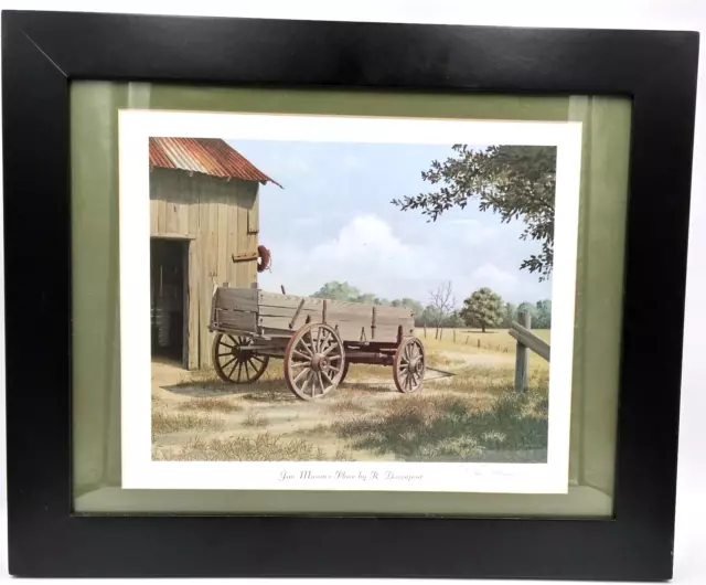 Artist Ray Davenport Signed "Jim Mason's Place" Print Matted Under Glass Framed