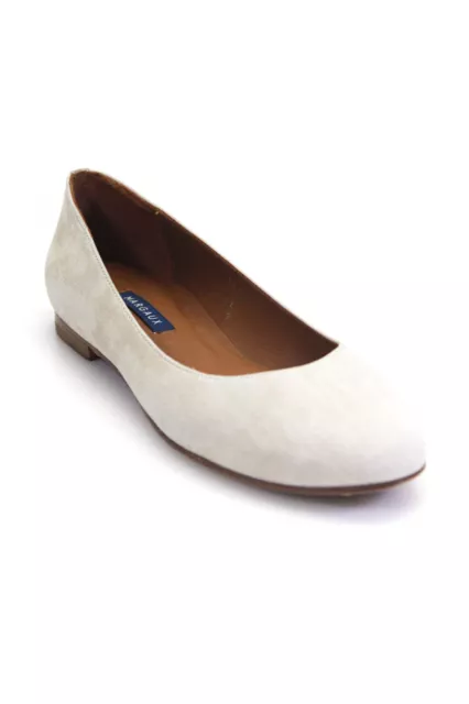 Margaux Womens The Classic Round Toe Ballet Flats Suede Beige Size 38.5 8.5 A