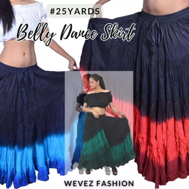 WOMEN'S 25 YARD Tie Dye/Bohemian/Flamenco/Hippie/Tribal/ATS/Belly Dancing  Skirts $35.14 - PicClick