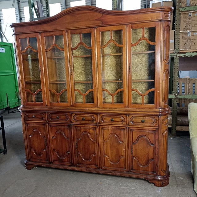 Credenza Doppio Corpo in stile Seconda metà '900 - In Legno Intagliato - Italia