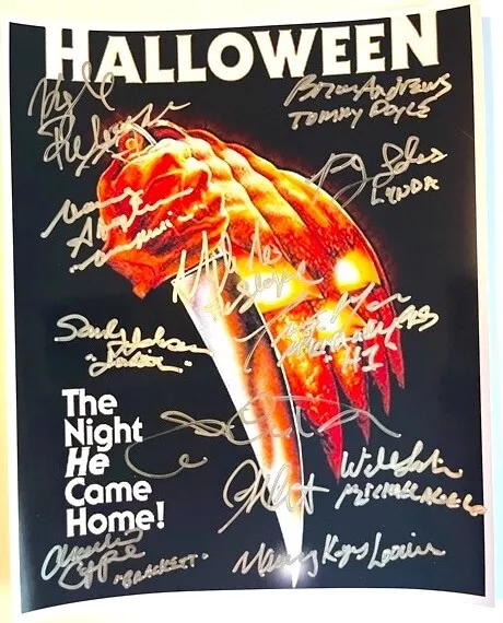 HALLOWEEN 8x10 photo cast signed by Jamie Lee Curtis John Carpenter horror