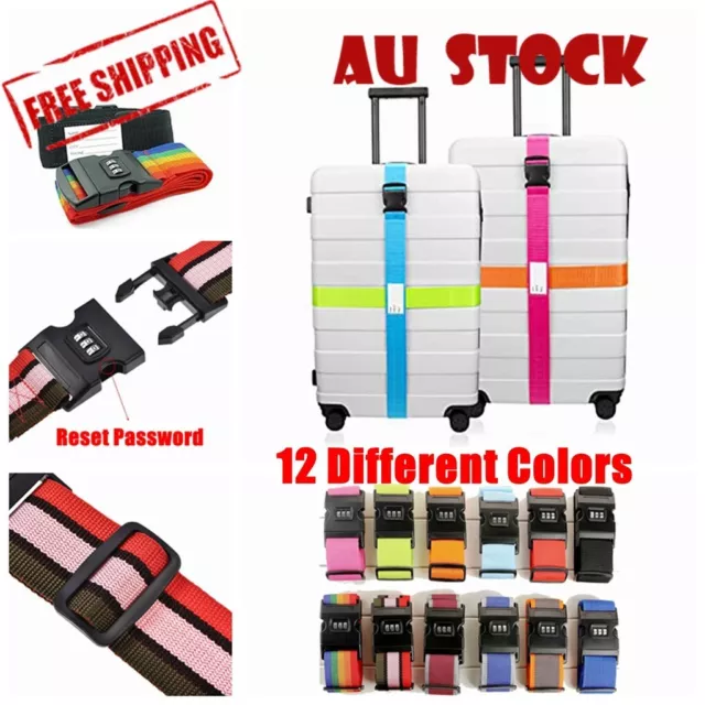 Luggage Strap Code Password Travel Suitcase Secure Lock Safe Nylon Packing Belt