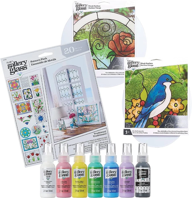 Gallery Glass Stained Glass PROMOGGSTR22 Painting Starter Kit, 10 Piece Set Incl