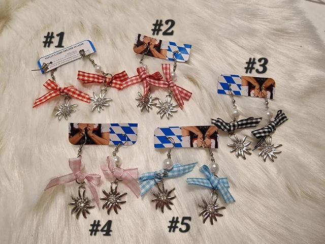 Orecchini Dirndl bianchi allievi Oktoberfest gioielli tradizionali prezel Herzl orecchini pendenti