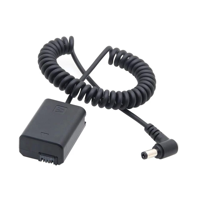 Adaptador acoplador paquete de baterías ficticio NP-FW50 con cable conector macho de CC para Y1I6