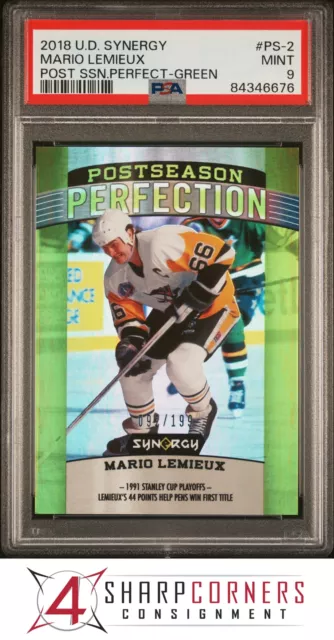 2018 Ud Synergy Post Season Green Mario Lemieux Hof #/199 Psa 9 H3858429-676