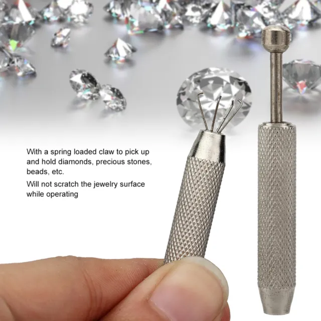 Diamond Claw Pick Up Tool Tweezers For Jewelry Stone Beads (4 Prongs) NOW