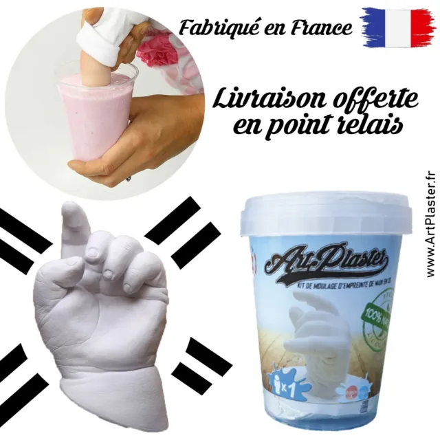 Artplaster.fr Kit De Moulage D’empreintes 3D En Plâtre Pour Main De Bébé