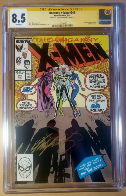 Uncanny X-Men #244 8.5 CGC Signed by Chris Claremont 1st appearance of Jubilee