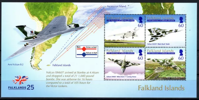 Falklandinseln - 25. Jahre Kriegsende Block 36 postfrisch 2007 Mi. 1006-1009