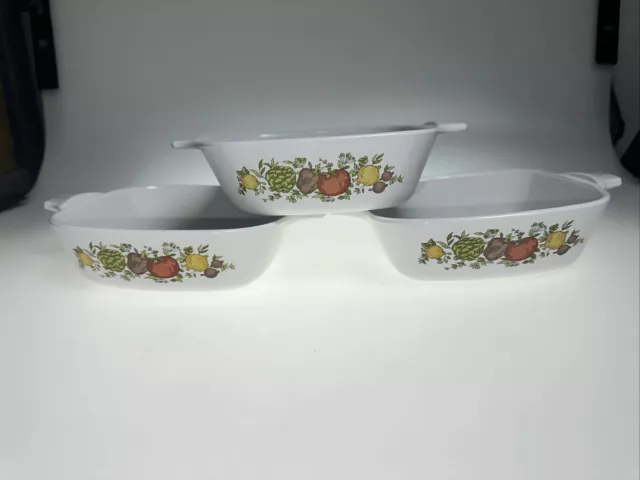 SET OF 3-Vintage Corning Ware SPICE OF LIFE- P-41-B, 1-3/4 CUP