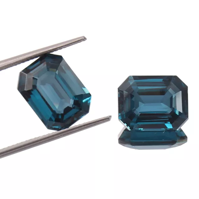 AAA Naturel Bleuâtre Vert Tourmaline 12x8 MM Radiant Coupe Desseré Gemme Paire