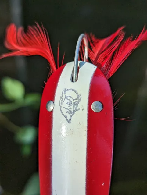 VINTAGE FEATHERED WEEDLESS Dardevle Eppinger 1 oz Fishing Lure classic  red/white $21.50 - PicClick