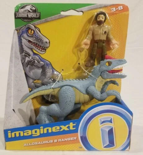 Fisher Price Imaginext Jurassic World Dinosaure Neuf Allosaure & Ranger Toy