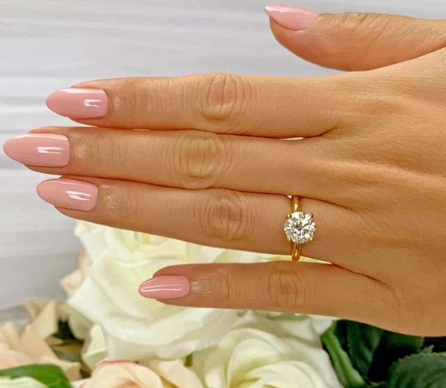 2.00Ct Round Cut Lab Created Diamond Women's Wedding Ring 14k Yellow Gold Plated