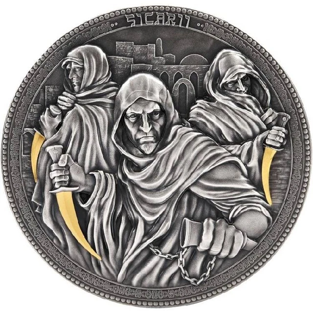 2022 Niue Assassins Sicarii 2oz Silver High Relief Antiqued Coin