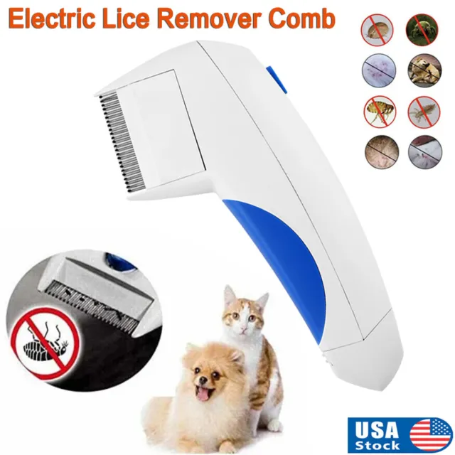Electric Pet Flea Zapper Lice Remover Hair Comb Brush for Cat Dog Cleaning Tool 2
