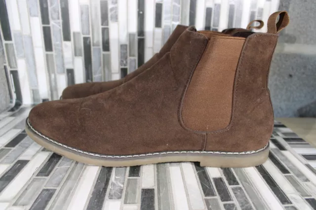 boohooMan Faux Suede Back Tab Chelsea Boots Brown Size 11 3