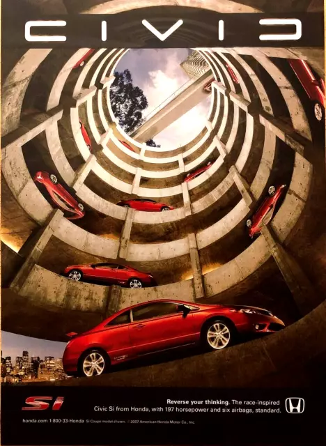 2008 HONDA CIVIC Si COUPE—VINTAGE MAGAZINE ADVERTISEMENT—ORIGINAL PRINT AD