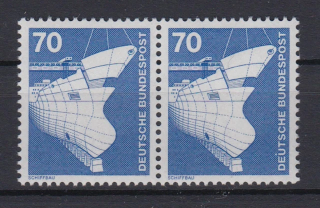 Bund 852 waagerechtes Paar Industrie+Technik 70 Pf postfrisch alte Fluoreszenz