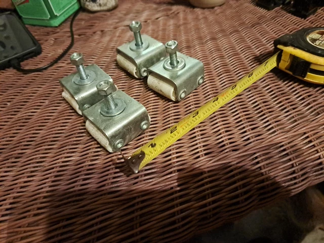 4 Vintage Double Wheel Rollers Casters Furniture Bed Plastic Electronic Equip