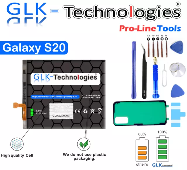 GLK per batteria Samsung EB-BG980ABY Galaxy S20 SM-G980F batteria PRO/NUOVA 2024 B.j