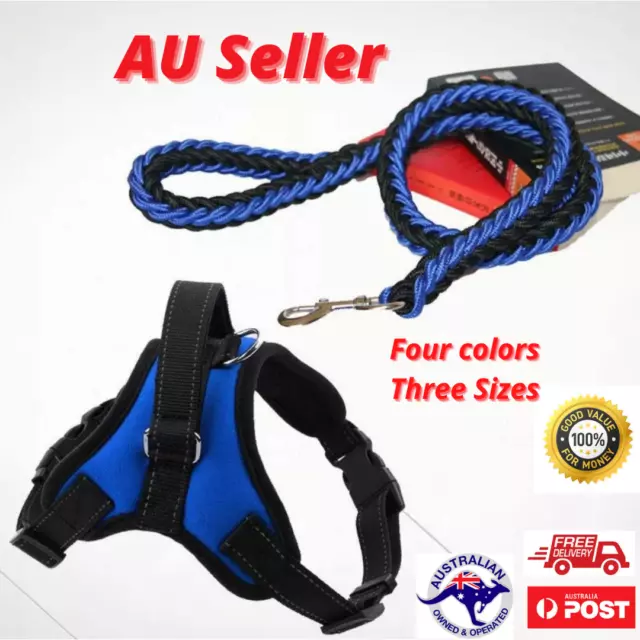 No Pull Dog Harness Lead Set No Pull Adjustable Reflective Pet Vest Leash Puppy