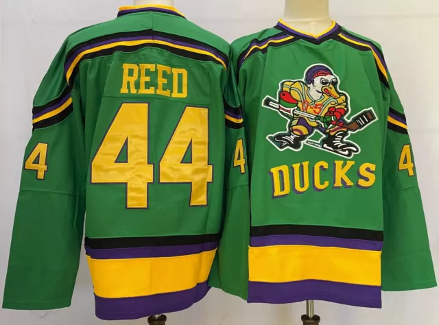 Fulton Reed #44 Mighty Ducks Movie Jersey T-Shirt Bash Brothers Hockey  Costume