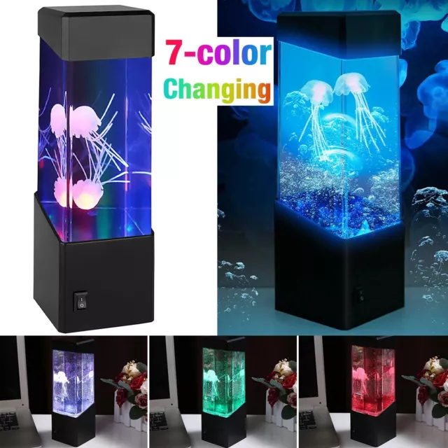 LED Jellyfish Lamp 7-Color Changing Aquarium Bedside Night Atmosphere Mood Light