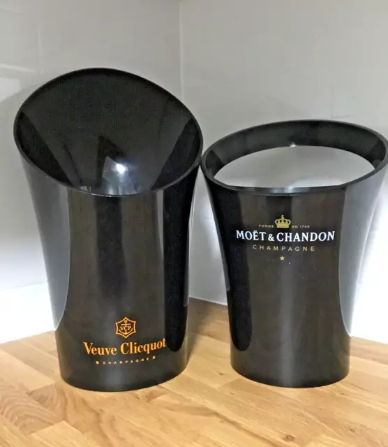 Vintage French Moët Chandon Champagne Ice Bucket &Veuve Clicquot Ice Bucket