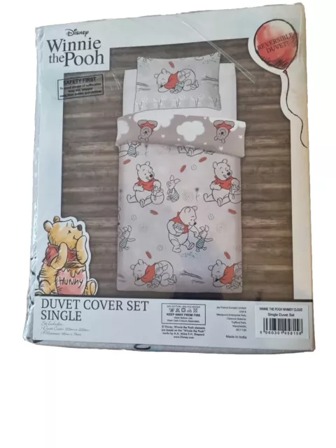 disney winnie the pooh single bedset pillow case kids bedding reversible