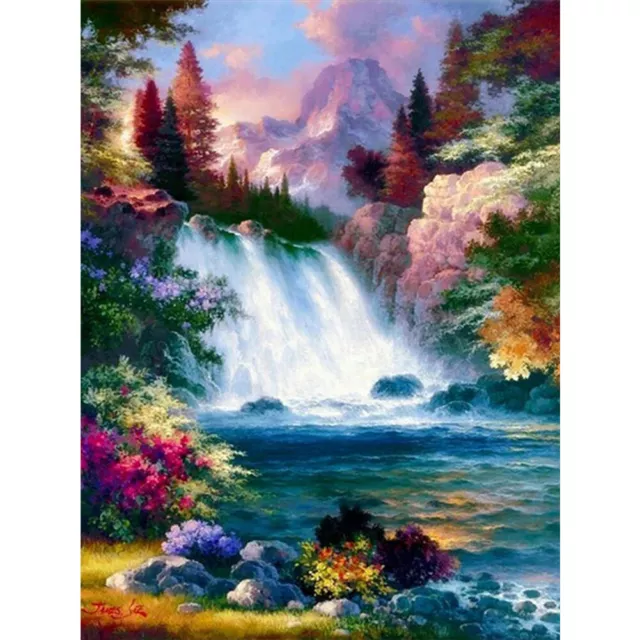 fr 5D DIY Diamond Painting Kits Full Round Drill Waterfall Mosaic Picture Arts