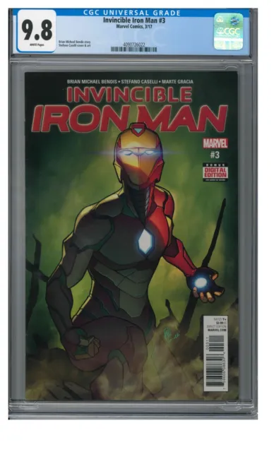 Invincible Iron Man #3 (2017) Key 1st Riri as Ironheart CGC 9.8 White Pages D361