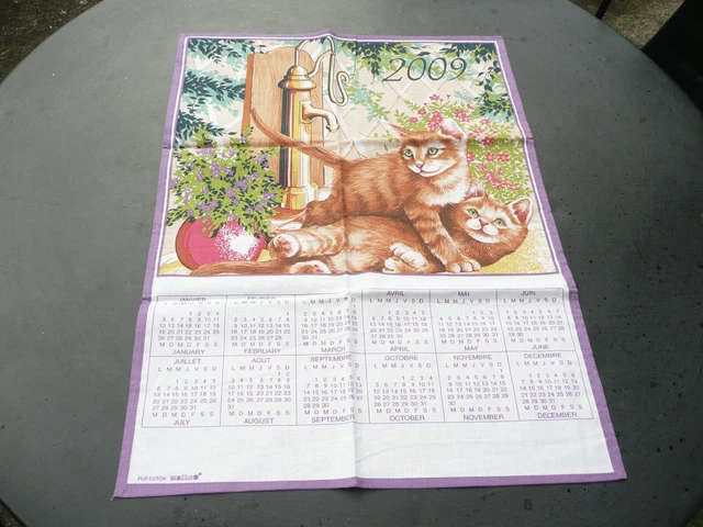Torchon vintage calendrier 1982 - Linge de maison