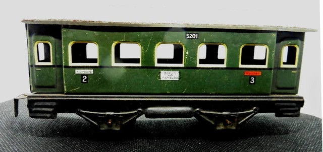 Spur 0 Personenwagen grün, "Berlin nach Hamburg", 5201, Made in Germany