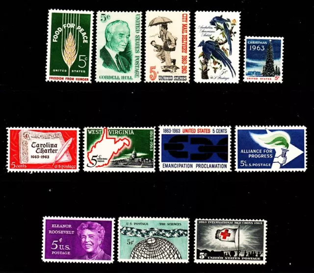 1963 Commemorative Year set (12 Stamps) - MNH