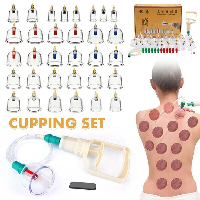 Schröpfen-Set für Vakuum Massage mit 32tlg Schröpfgläser Rohr Cupping Schröpfset